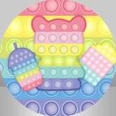 Lofaris Pop It Simple Colorful Lovely Birthday Round Backdrops